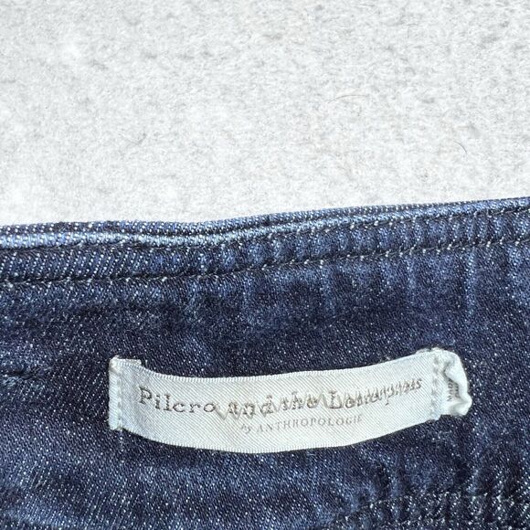 Pilcro & The Letterpress Jeans Anthropologie Women 28 Mid Rise Skinny Dark Wash - Picture 9 of 12